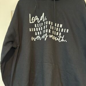 NWOT Women's Black Hoodie with Quote